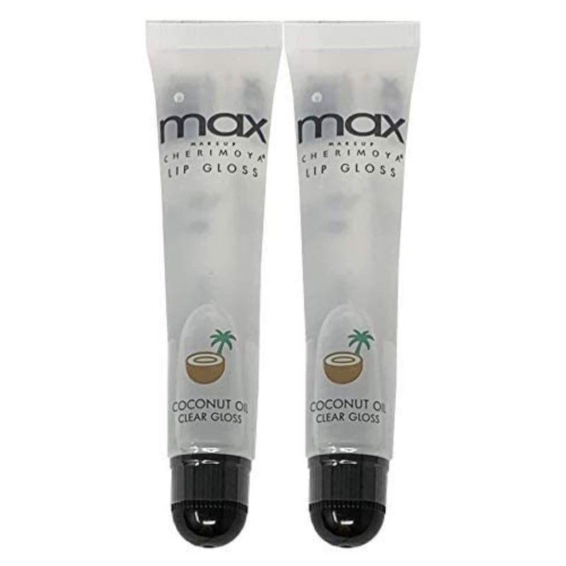 Cherimoya (2Pack) MAX Makeup Lip Polish Coconut Oil Clear Gloss - Image 2
